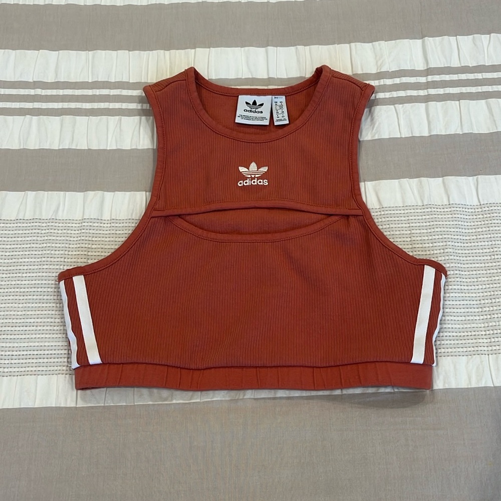 ADIDAS Coral crop top Size Small